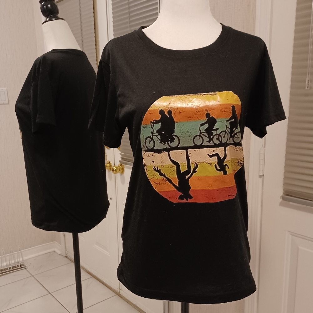 4/$60 Black Stranger Things Tee - Size Small